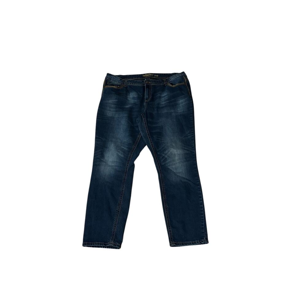 Revolt Women's Plus Size Dark Wash Jeans 20W Relaxed Fit Stylish Denim